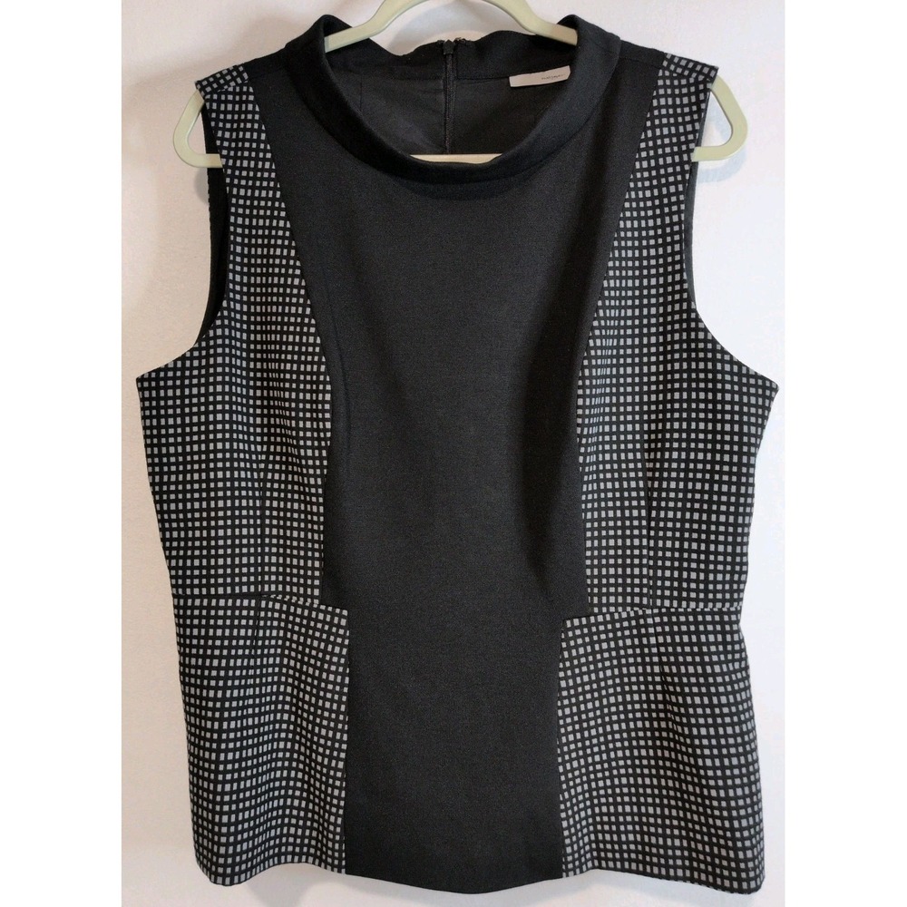 Halogen Women's Black & Grey Sleeveless High‎ Neck Top Size XL